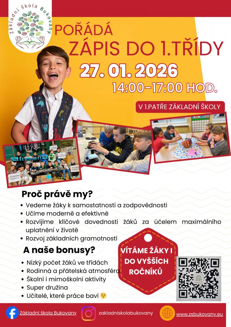 Zápis do 1. ročníku šk.roku 2026/27